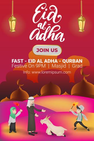 cartel de diseño moderno eid plantilla de mubarak vector