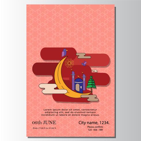 modern cover design Poster eid mubarak Ilustration vector