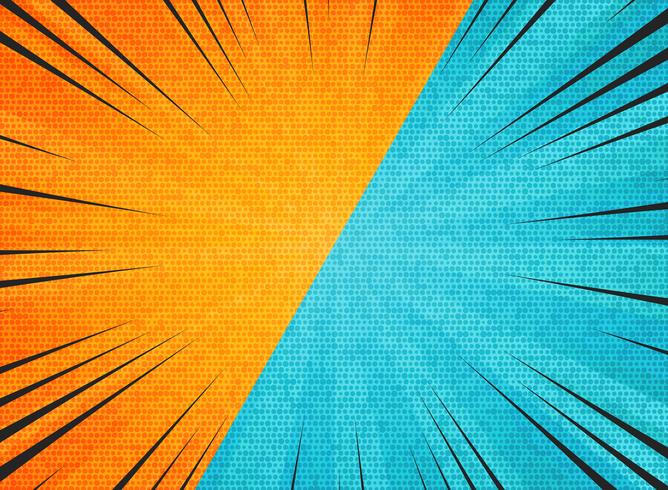 Abstract sun burst contrast orange blue colors background. You can use for hot sales promotion, versus, fight ad, poster, cover design.  vector