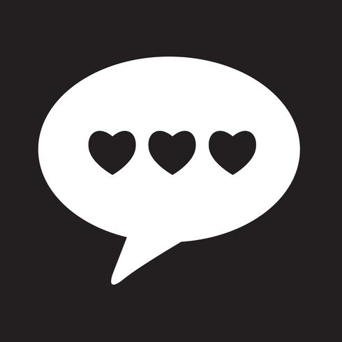 Heart speech bubble icon vector