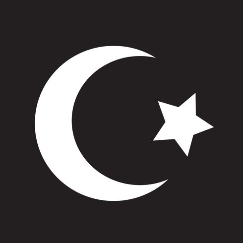 Symbol of Islam Star crescent icon vector