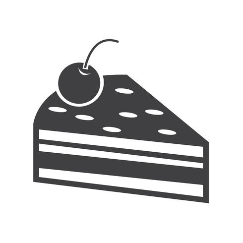 Cake piece icon vector