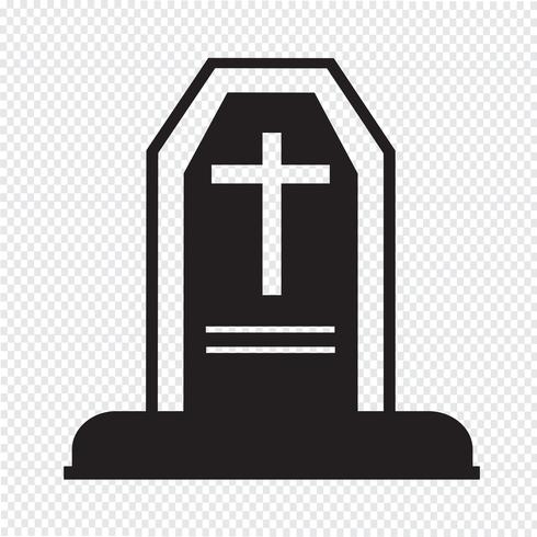 halloween grave icon vector