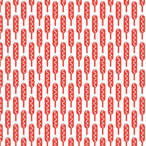 Pattern background sausage hot dog icon vector