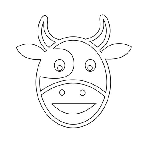 Icono de cabeza de vaca vector