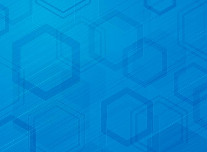 Abstract Technology Blue Hexagon Pattern Modern Design Background