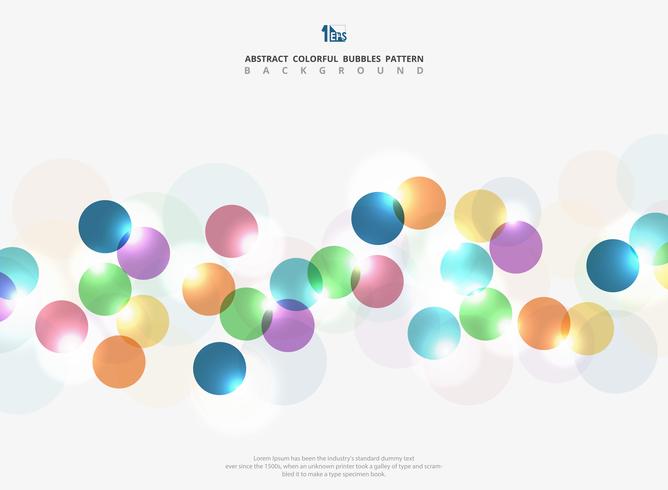 Abstract Corporate Tone Colorful Circle Bubble With Light Glitters