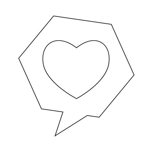 Heart speech bubble icon vector