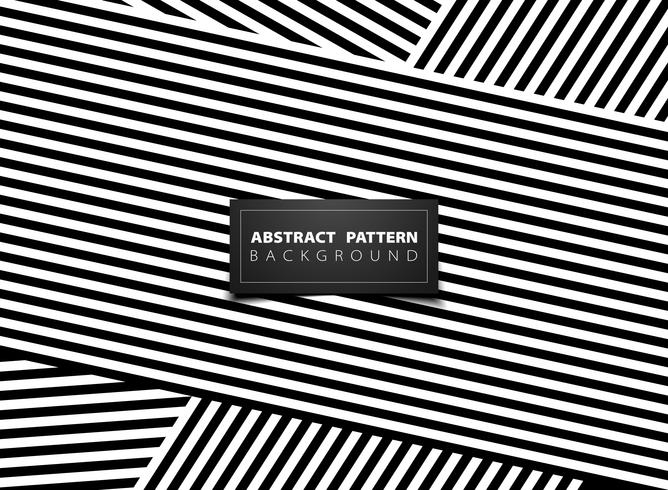 Abstract black and white op art stripe line pattern design. illustration vector eps10 