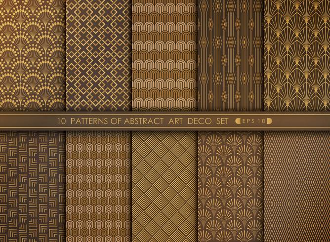 Abstract grand antique art deco pattern design set. You can use for art work decorating, ad, luxury style. vector