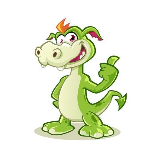 Adorable dragon showing thumb up vector