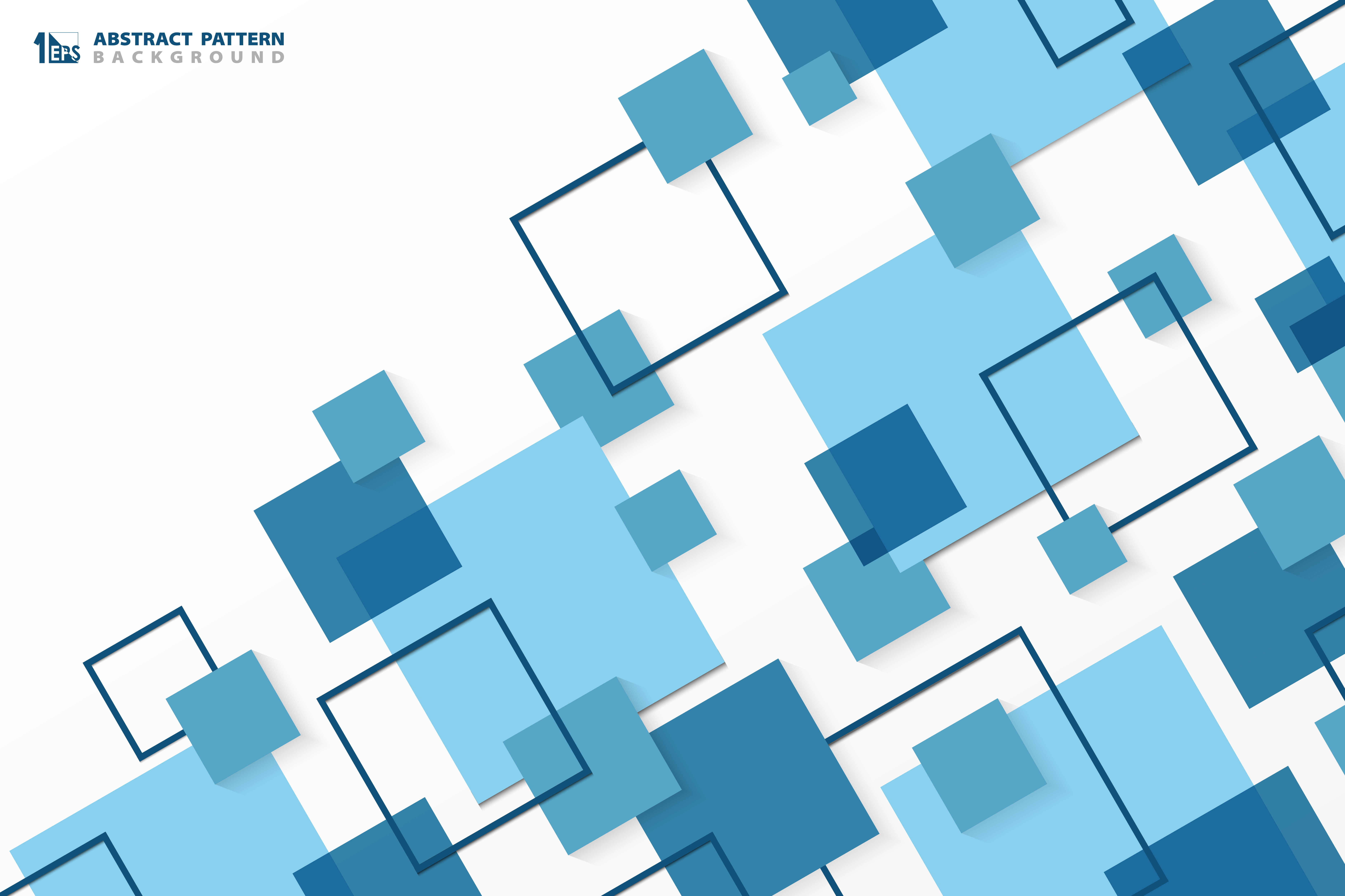 Abstract Technology Modern Blue Square Geometric Pattern