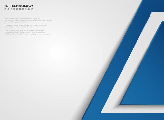 Abstract blue technology geometric background on gradient white paper. You can use for high tech system presentation, artwork, ad, poster, book, report. vector