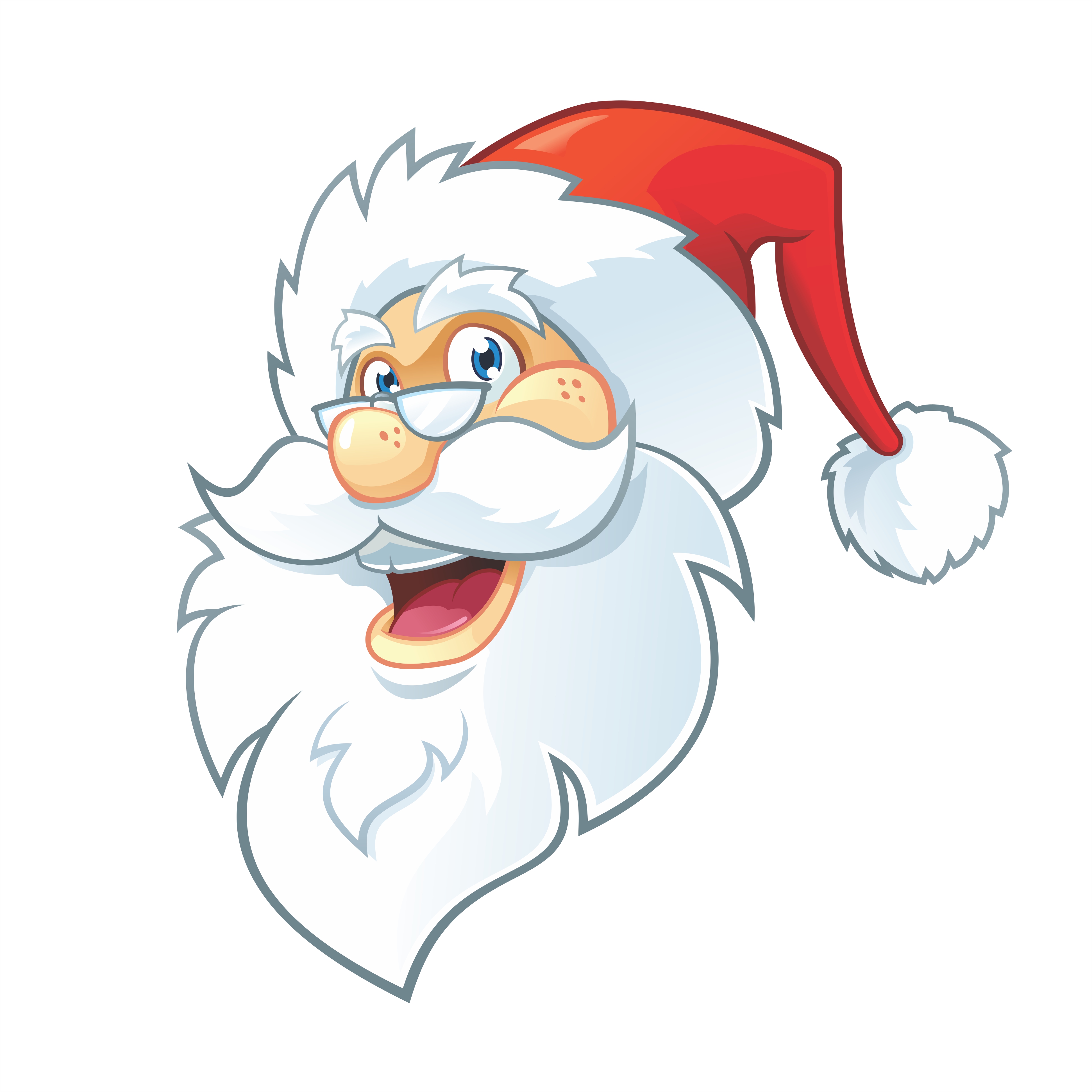 Santa Claus cartoon head 639546 Vector Art at Vecteezy