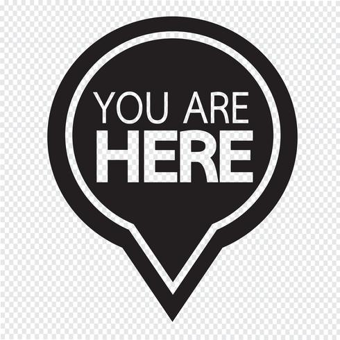 You are here icon vector