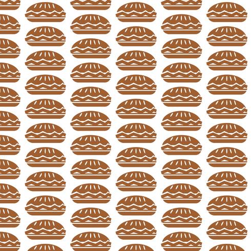 Pattern background food pie icon vector