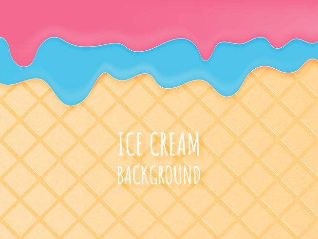 Illustration of close up ice cream cone pattern texture for background