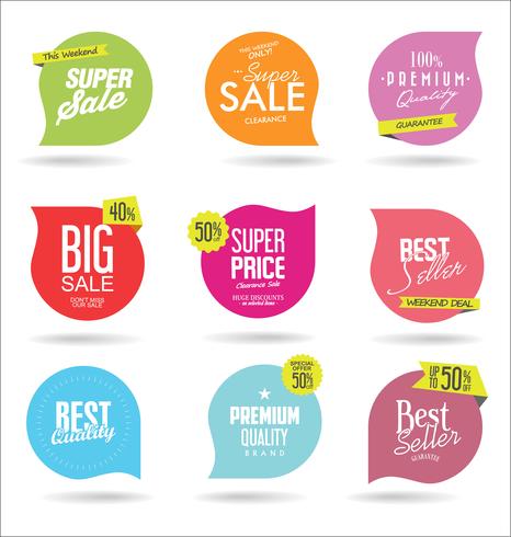 Modern badges stickers and labels collection vector