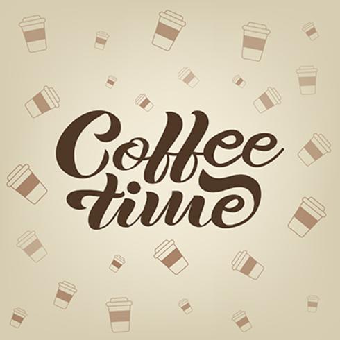 Vector hand drawn Coffee lettering banner