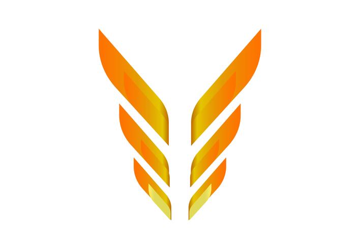 Orange wings vector