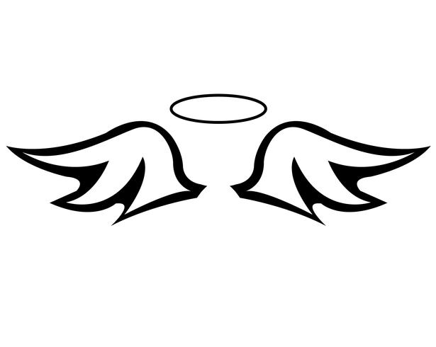 Angel wings and halo vector