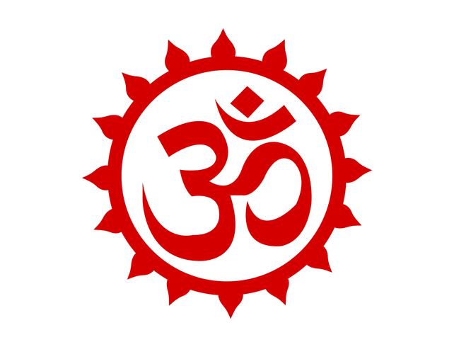 Emblema de signo Om rojo vector