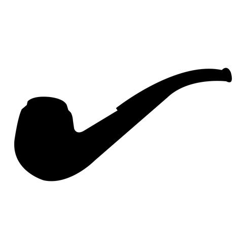 Smoking pipe black silhouette vector