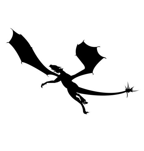 Black dragon silhouette vector