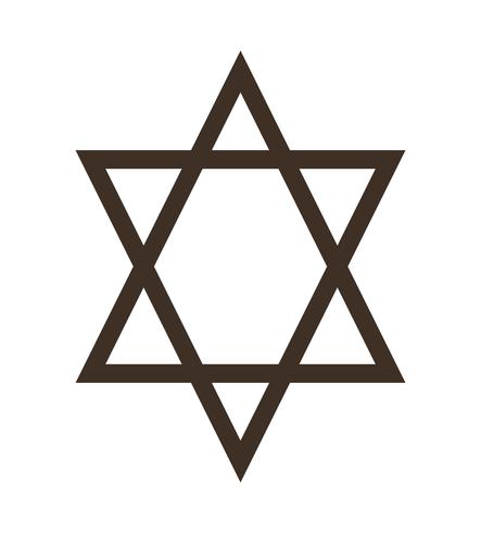 Black David star on white vector