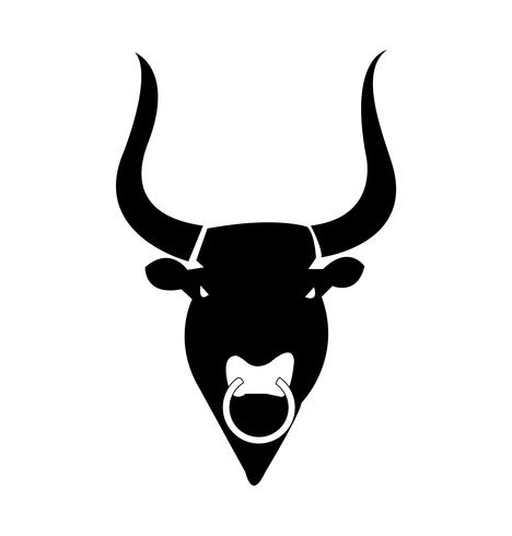 Icono de cabeza de toro vector