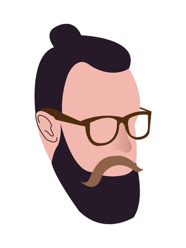 Millennial hipster head vector