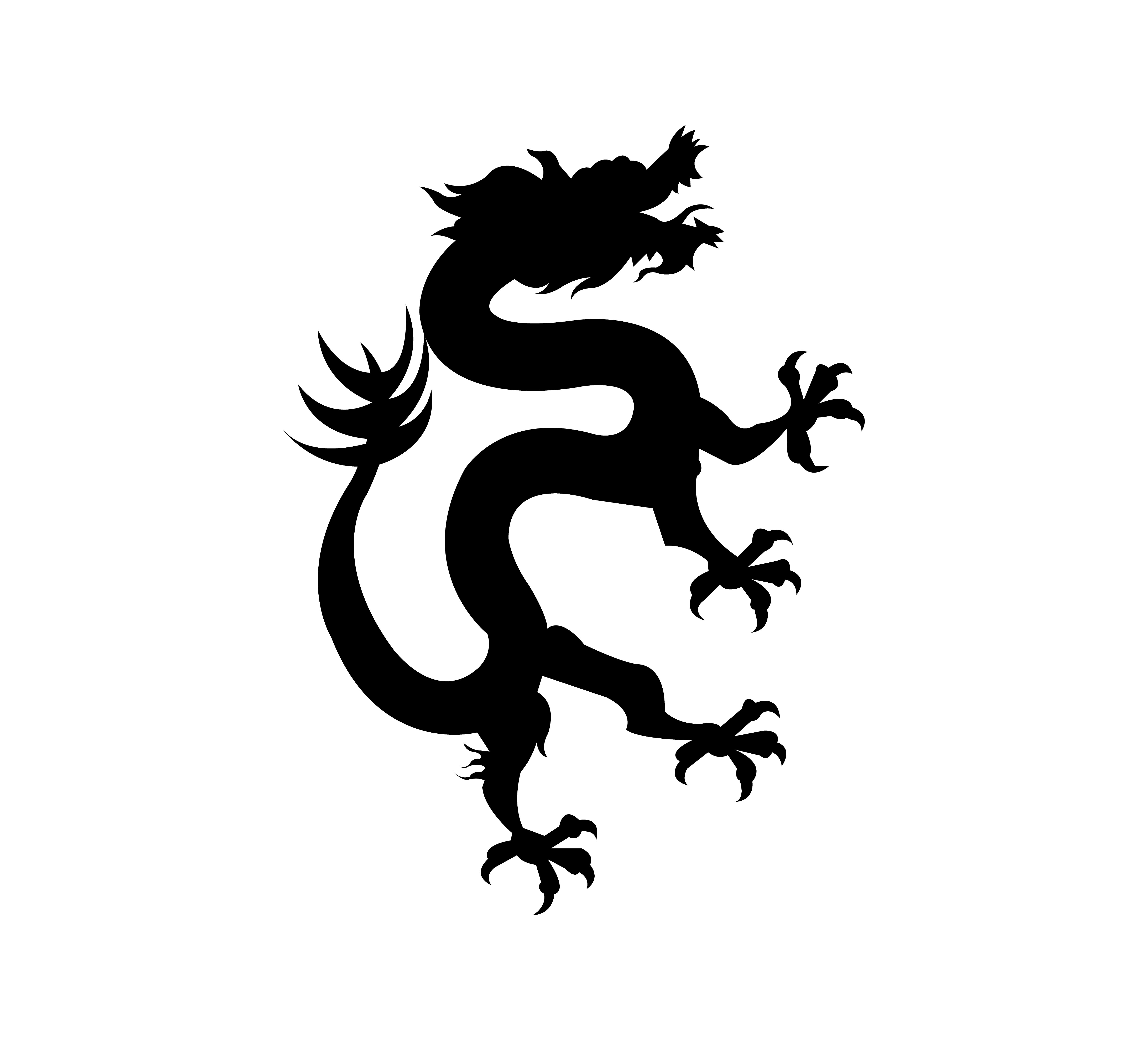 chinese dragon logo black