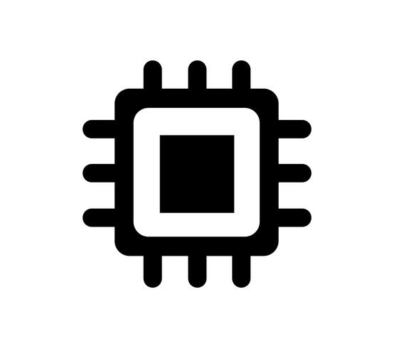 Computer chip icon vector