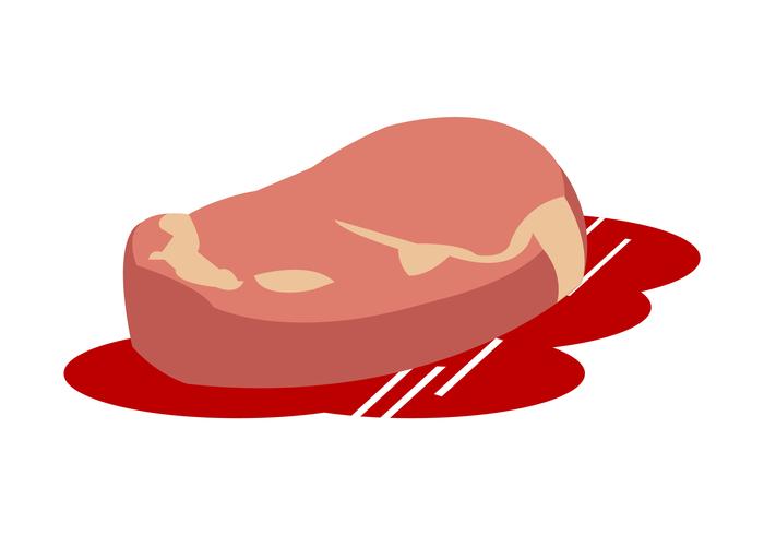 steak in a puddle of blood vector