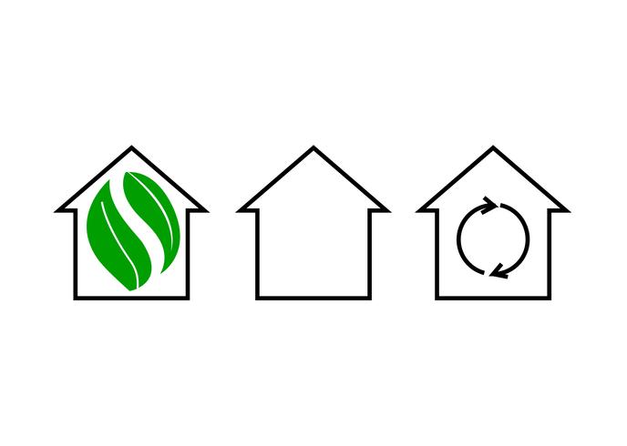 Recycling home icons vector