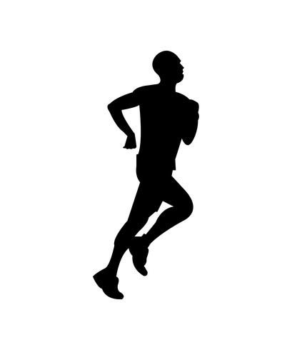 Man jogging black silhouette vector