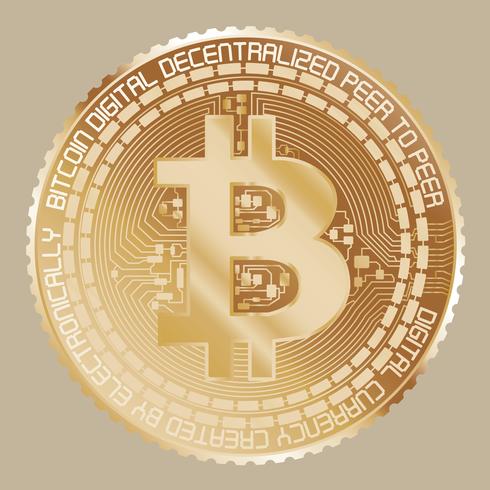 Yellow Gold Bitcoin vector