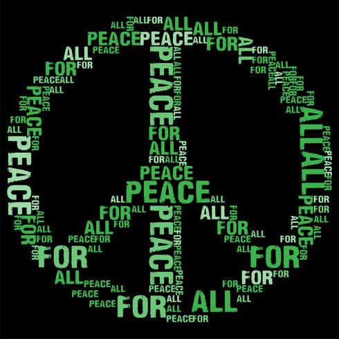 paz para todos los bg negros vector