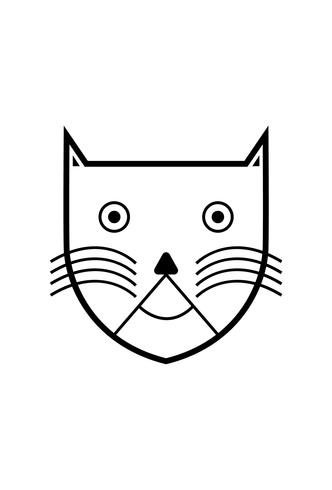 Black cat head vector