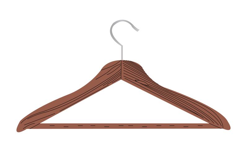 Wooden coat hanger vector