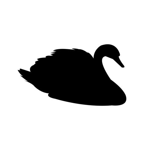 Black swan silhouette vector