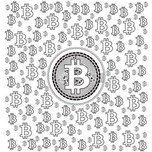 Bitcoin Lineart Pattern vector