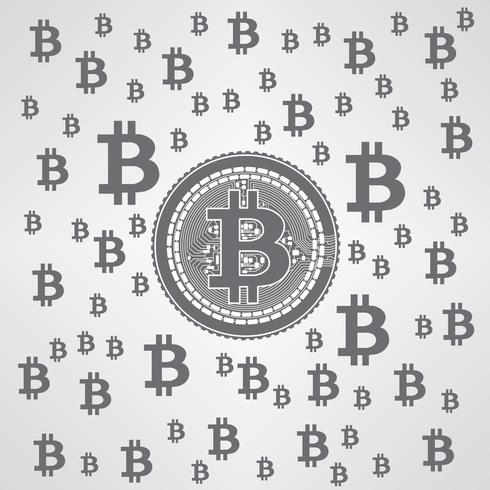 Bitcoin Pattern Gray vector