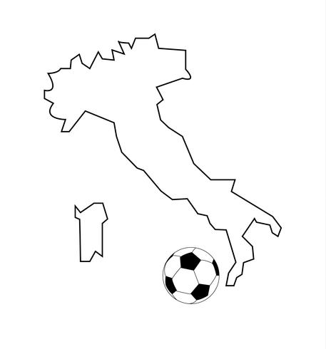 Italia golpea un balón de fútbol vector