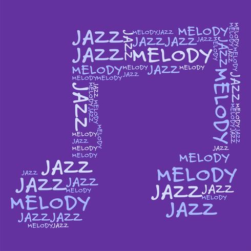 Jazz Melody Purple Background Vector Illustration