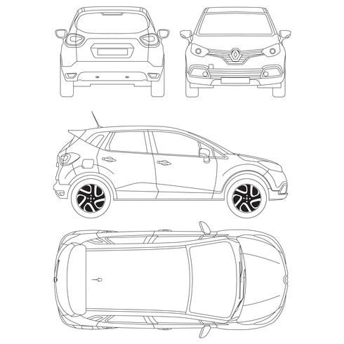 Renault Captur Blueprint vector