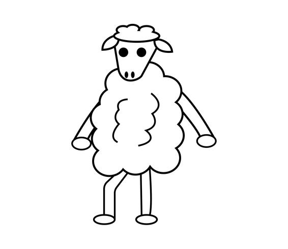 Sheep cartoon character mascot vector