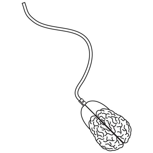 Brain Shaped Mouse Vector illustration