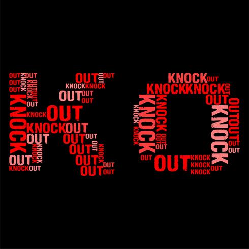 Knock Out Wordcloud Black Background Vector illustration