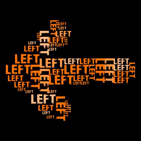 Left side sign orange vector illustration